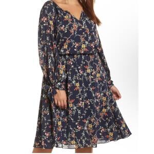 Gal Meets Glam Dress Bonnie Floral Print Long Sleeve Blouson Knee Length New